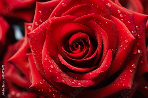 close up of fresh red rose  