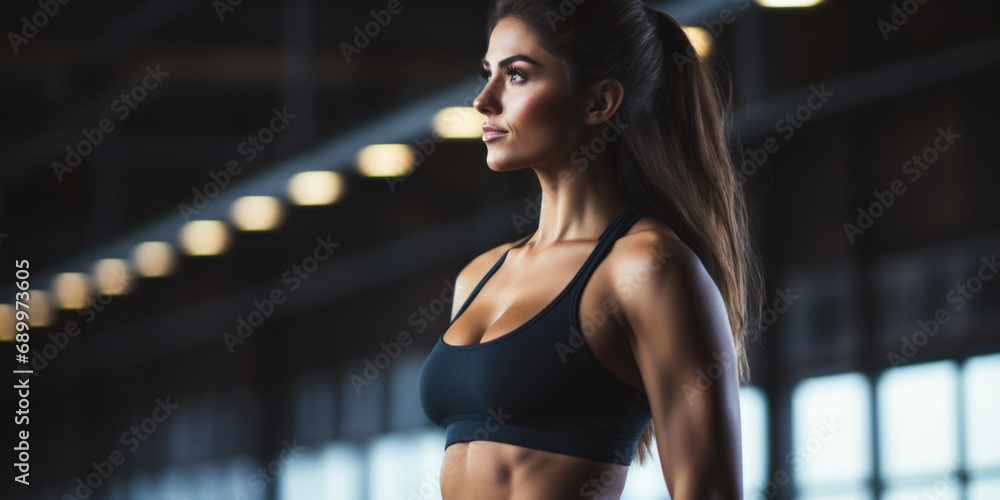 Fototapeta premium Fit Female Trainer in Gym