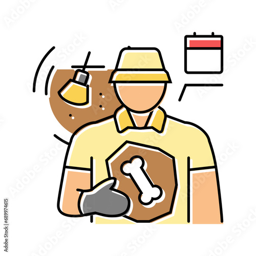 paleontologist worker color icon vector. paleontologist worker sign. isolated symbol illustration