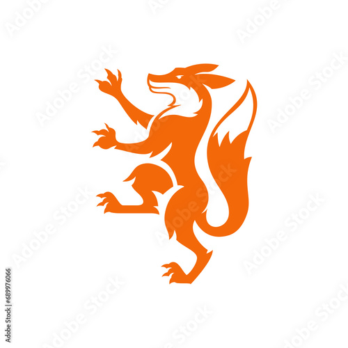 Logo with heraldic fox symbol