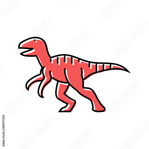 deinonychus dinosaur animal color icon vector. deinonychus dinosaur animal sign. isolated symbol illustration