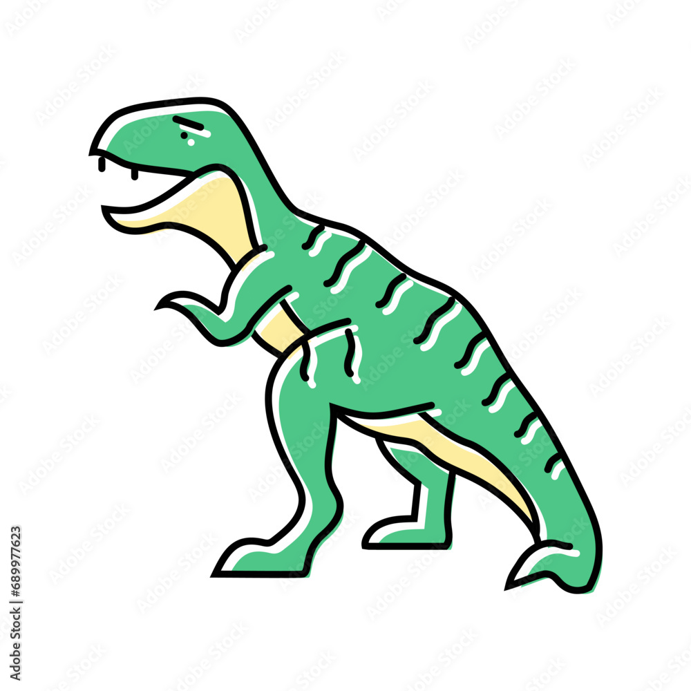 Naklejka premium tyrannosaurus rex dinosaur animal color icon vector. tyrannosaurus rex dinosaur animal sign. isolated symbol illustration