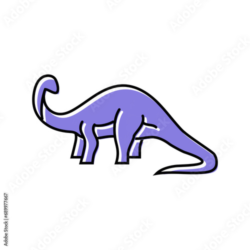 diplodocus dinosaur animal color icon vector. diplodocus dinosaur animal sign. isolated symbol illustration