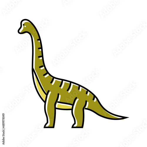 brachiosaurus dinosaur animal color icon vector. brachiosaurus dinosaur animal sign. isolated symbol illustration © vectorwin