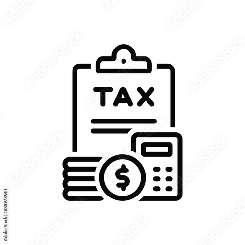 Black line icon for tax return  photo