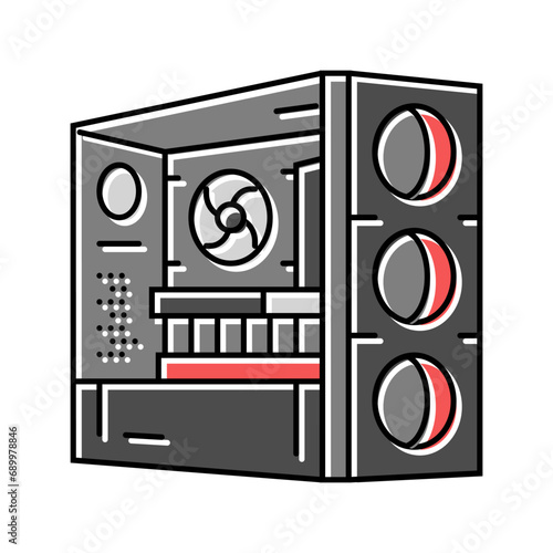 desktop gaming pc color icon vector. desktop gaming pc sign. isolated symbol illustration