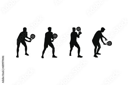 Padel players silhouette logo vector design