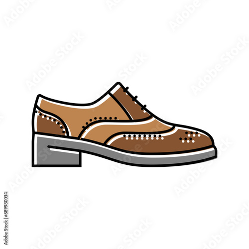 wingtip shoes hipster retro color icon vector. wingtip shoes hipster retro sign. isolated symbol illustration