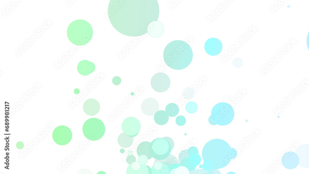 カラフルな淡い色のパーティクル、つぶつぶ、泡、点々、光の粒、丸