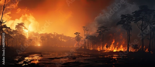 Unprecedented burning in Amazon rainforest.