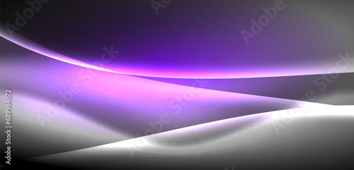 Neon-lit waves surge across background, mesmerizing dance of luminescence and motion. Dynamic backdrop captures essence of energy and modern aesthetics