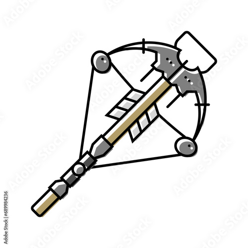 crossbow weapon military color icon vector. crossbow weapon military sign. isolated symbol illustration