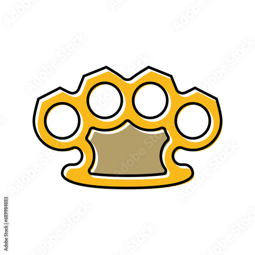 brass knuckles weapon military color icon vector. brass knuckles weapon military sign. isolated symbol illustration
