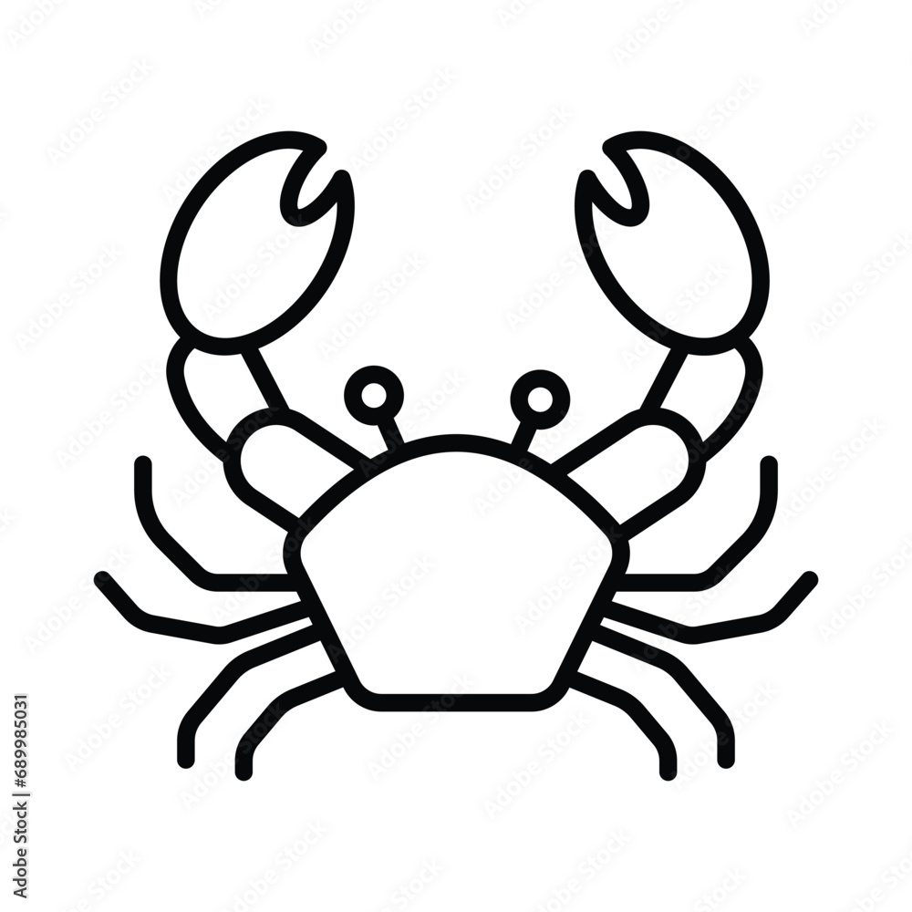 Crab icon vector stock illustration Crab icon vector stock illustration
