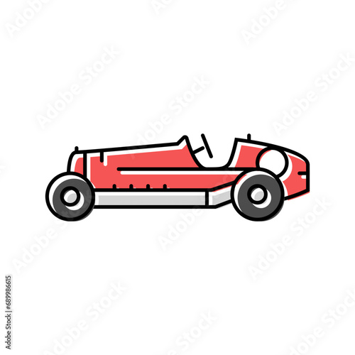 vintage racing car vehicle color icon vector. vintage racing car vehicle sign. isolated symbol illustration © vectorwin