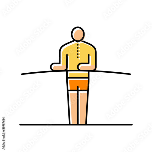 tightrope walker carnival vintage show color icon vector. tightrope walker carnival vintage show sign. isolated symbol illustration