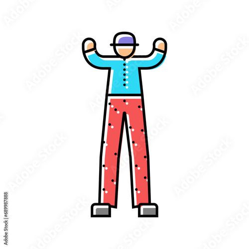stilt walker carnival vintage show color icon vector. stilt walker carnival vintage show sign. isolated symbol illustration