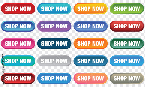  Set of button shop now.Buy now button with shopping cart. Online shopping button. Vector illustration. Modern collection for web site button. photo