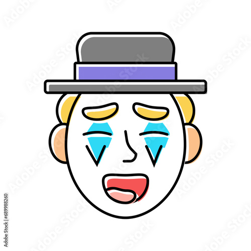 clown carnival vintage color icon vector. clown carnival vintage sign. isolated symbol illustration