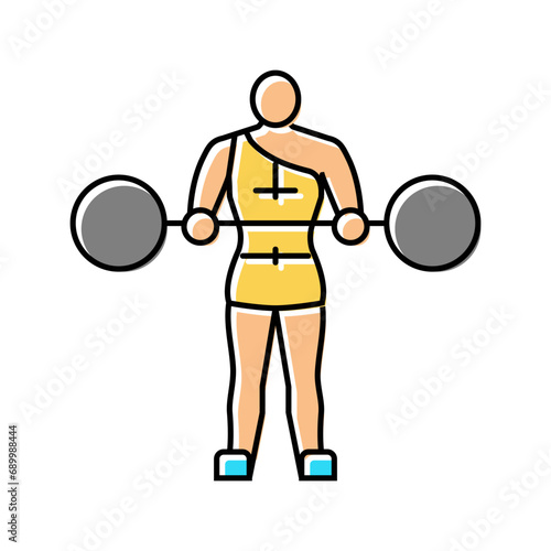 circus strongman carnival vintage show color icon vector. circus strongman carnival vintage show sign. isolated symbol illustration