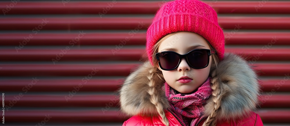 Stylish young girl in winter attire and sunglasses. Stylish young girl in winter attire and sunglasses.