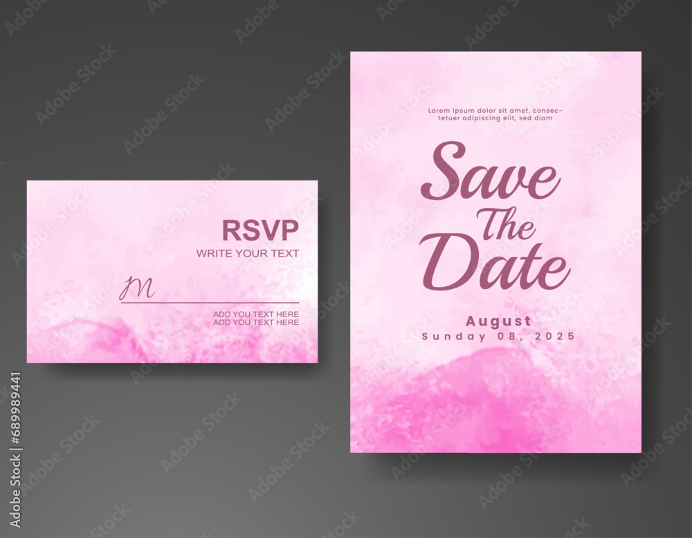 Wedding invitation with abstract watercolor background Wedding invitation with abstract watercolor background