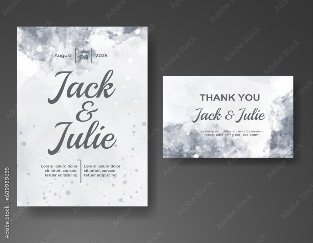 Wedding invitation with abstract watercolor background Wedding invitation with abstract watercolor background