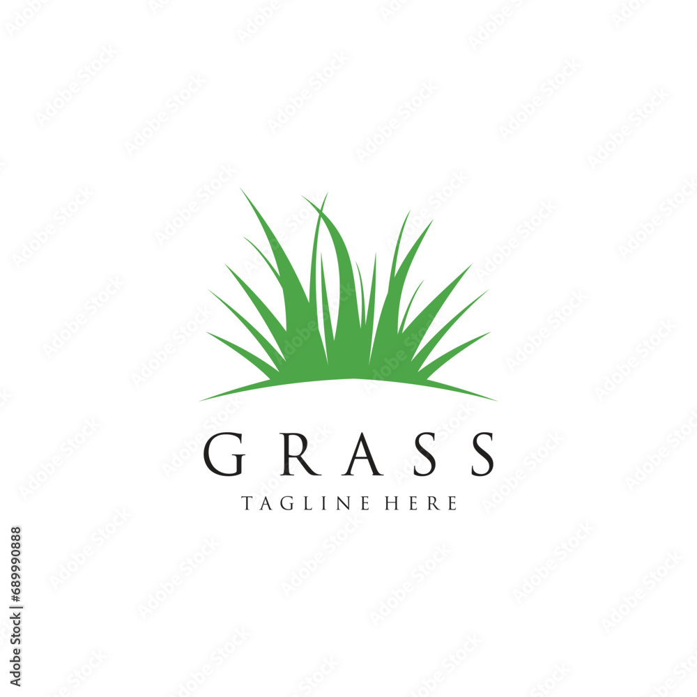 Grass logo design template vector illustration with creative idea Grass logo design template vector illustration with creative idea