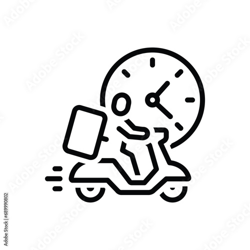 Black line icon for last mile delivery 
