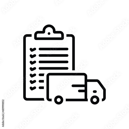 Black line icon for customs clearance 