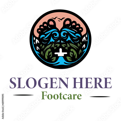 Footcare logo, Footcare treatment, or medical clinic logo,