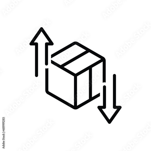 Black line icon for import export 
