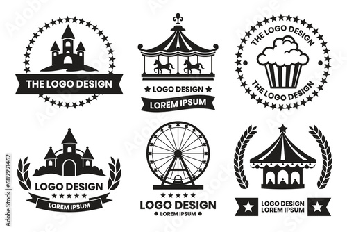 Carnival and festival logos in vintage style