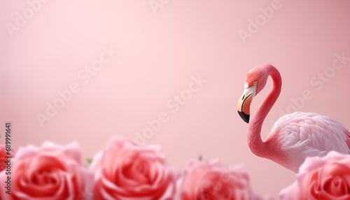 Flamingo Love Story Valentine Background © Binary Studio