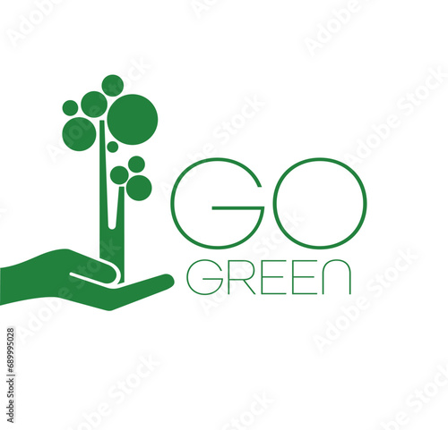 go green icon on white background	