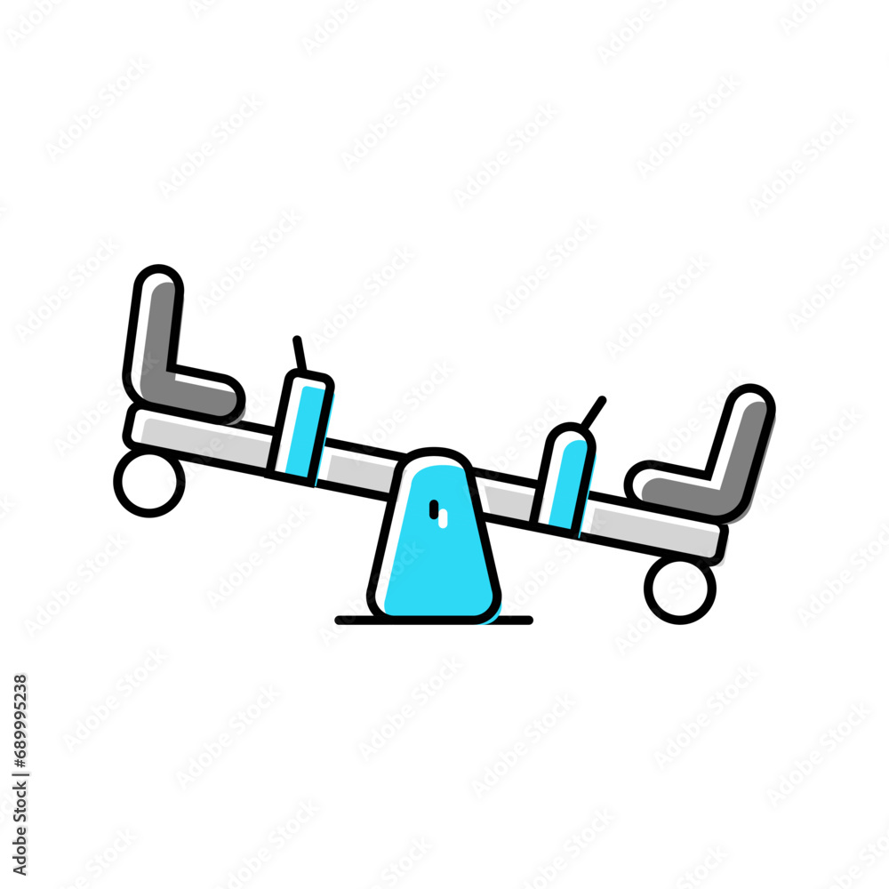 Obraz premium seesaw park outdoor kid play color icon vector. seesaw park outdoor kid play sign. isolated symbol illustration