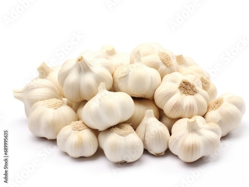 Granulated garlic isolated on white background 