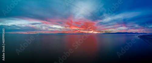 Sunset over the Salton Sea photo