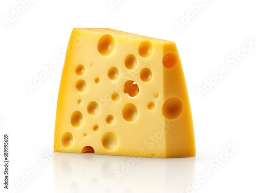 Semi-hard cheese isolated on white background 