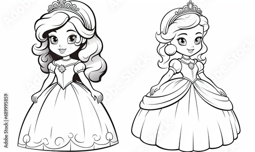 A princess and a princess coloring pages