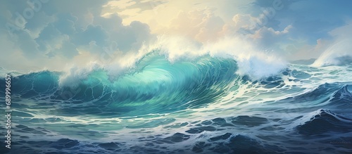 Boisterous sea waves photo