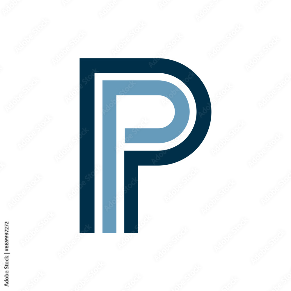 Monogram P design vector logo. Monogram initial letter mark P logo design. Monogram design vector logo. Monogram initial letter mark P logo design. Simple P monogram. Monogram P design logo