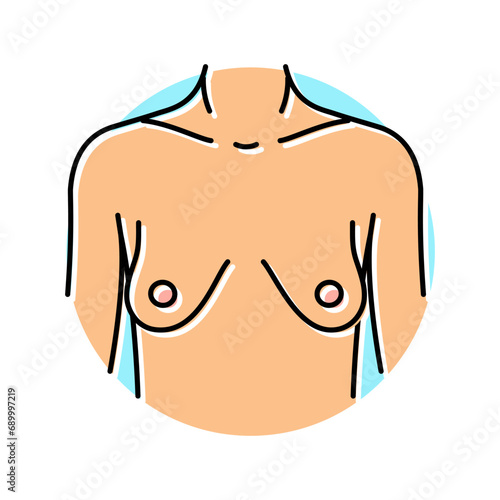 tuberous breast correction surgery color icon vector. tuberous breast correction surgery sign. isolated symbol illustration