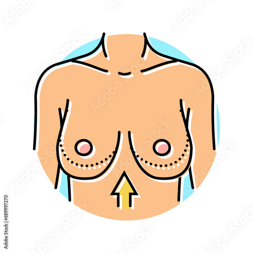 breast lift surgery color icon vector. breast lift surgery sign. isolated symbol illustration