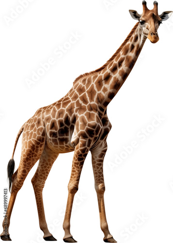 Picture of a giraffe isolated on transparent background  png