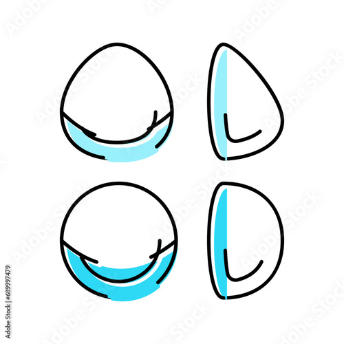 breast implant shapes surgery color icon vector. breast implant shapes surgery sign. isolated symbol illustration