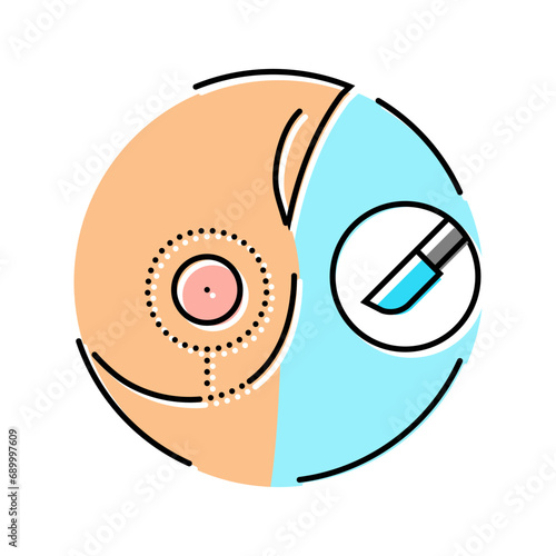 breast reduction scars surgery color icon vector. breast reduction scars surgery sign. isolated symbol illustration