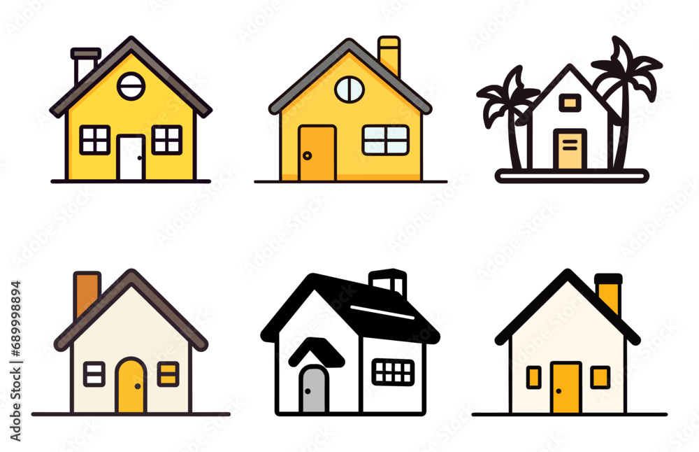 House Flat Vector set, home illustration bundle
