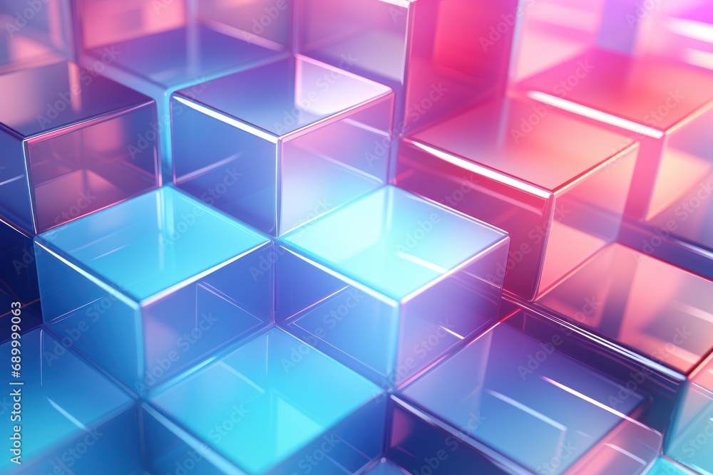 Obraz premium 3d render abstract cubes shape colorful background.