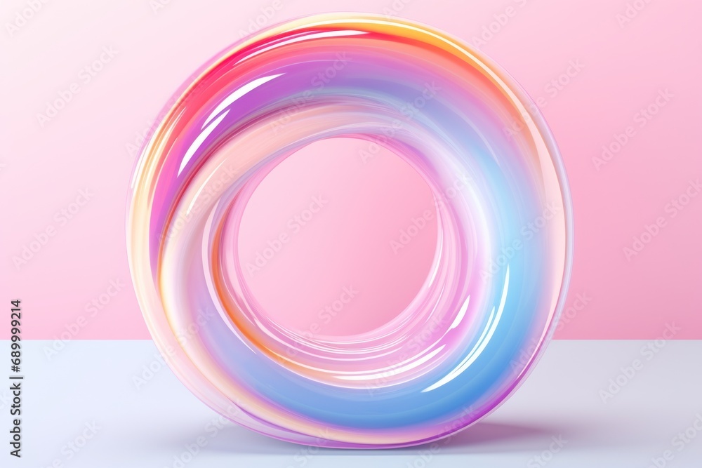 Obraz premium 3d render realistic flying shapes in motion isolated on white background trendy designs.